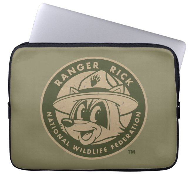 Ranger Rick | Ranger Rick Khaki Logo Laptop Sleeve (Voorkant)