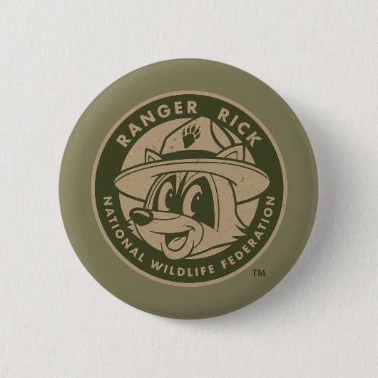 Ranger Rick | Ranger Rick Khaki Logo Ronde Button 5,7 Cm (Voorkant)