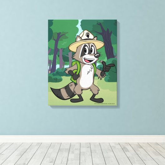 Ranger Rick | Ranger Rick Pointing Canvas Afdruk (Insitu (Houten vloer))