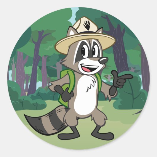 Ranger Rick | Ranger Rick Pointing Ronde Sticker (Voorkant)