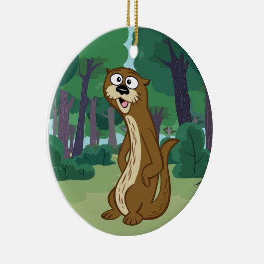 Ranger Rick | Reggie Otter Keramisch Ornament (Rechts)