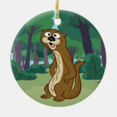 Ranger Rick | Reggie Otter Keramisch Ornament (Achterkant)