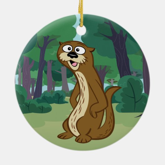 Ranger Rick | Reggie Otter Keramisch Ornament (Achterkant)