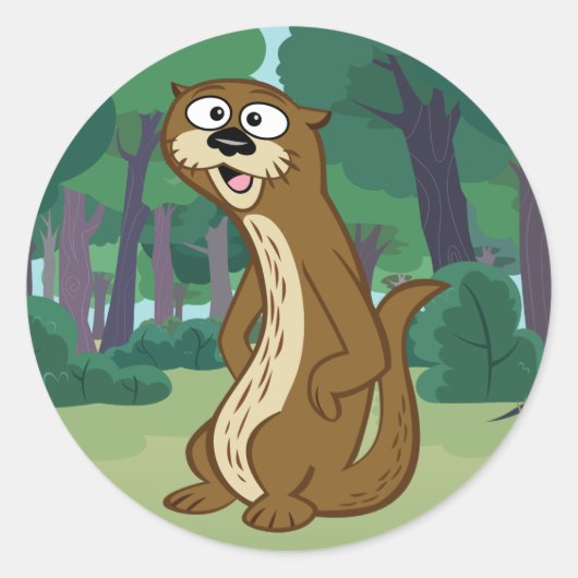 Ranger Rick | Reggie Otter Ronde Sticker (Voorkant)