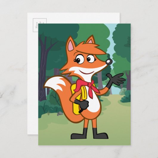 Ranger Rick | Scarlett Fox Waving Briefkaart (Voorkant / Achterkant)