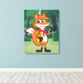 Ranger Rick | Scarlett Fox Waving Canvas Afdruk (Insitu (Houten vloer))