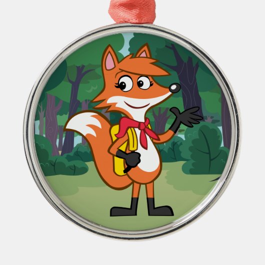 Ranger Rick | Scarlett Fox Waving Metalen Ornament (Voorkant)