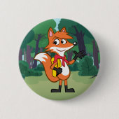 Ranger Rick | Scarlett Fox Waving Ronde Button 5,7 Cm (Voorkant)