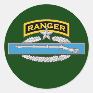 Ranger tab & 2d Award CIB Ronde Sticker