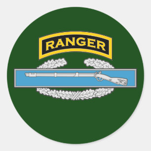 Ranger tab & Combat Infantryman's Badge Ronde Sticker
