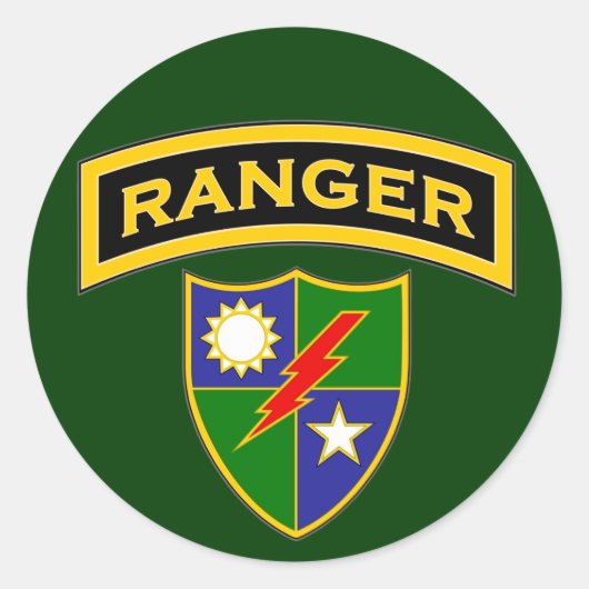 Ranger tab en crest ronde sticker (Voorkant)