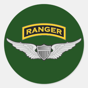 Ranger tabblad & Aviator vleugels Ronde Sticker