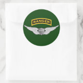 Ranger tabblad & Aviator vleugels Ronde Sticker (Tas)