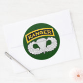 Ranger tabblad en Jump Wings Ronde Sticker (Envelop)