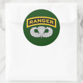 Ranger tabblad & Jump Wings Ronde Sticker (Tas)