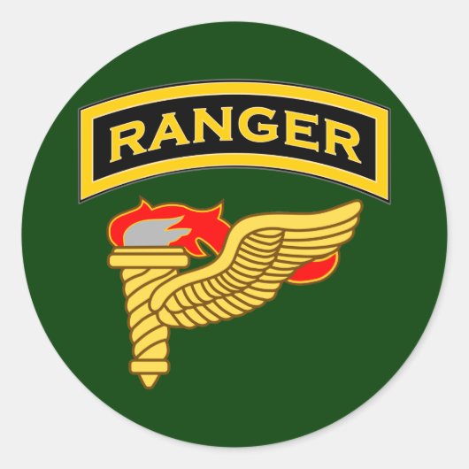 Ranger tabblad & Pathfinder badge Ronde Sticker (Voorkant)
