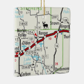 Ranger TX Road Map Keramisch Ornament (Rechts)