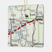 Ranger TX Road Map Keramisch Ornament (Links)