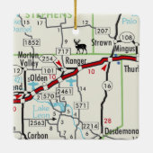 Ranger TX Road Map Keramisch Ornament (Achterkant)