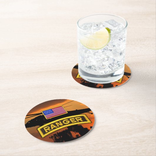 Ranger veteranen veteranen vetten lrrrrrp ronde kartonnen onderzetter (Insitu)