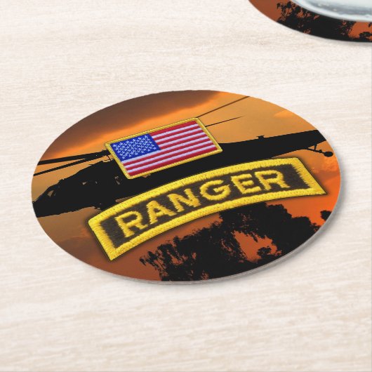 Ranger veteranen veteranen vetten lrrrrrp ronde kartonnen onderzetter (Gebogen)