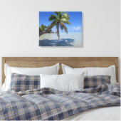 Rangiroa Blauwe Lagune Tropische Palm Canvas Afdruk (Insitu (Slaapkamer))