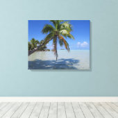 Rangiroa Blauwe Lagune Tropische Palm Canvas Afdruk (Insitu (Houten vloer))
