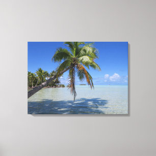 Rangiroa Blauwe Lagune Tropische Palm Canvas Afdruk