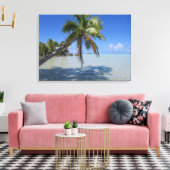 Rangiroa Blauwe Lagune Tropische Palm Canvas Afdruk (Insitu (Woonkamer))