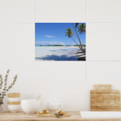 Rangiroa Blue Lagoon Palm Poster (Keuken)