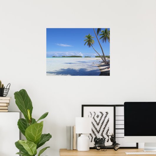 Rangiroa Blue Lagoon Palm Poster (Thuiskantoor)