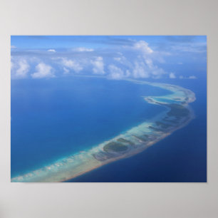 Rangiroa Blue Lagoon van vliegtuig Poster