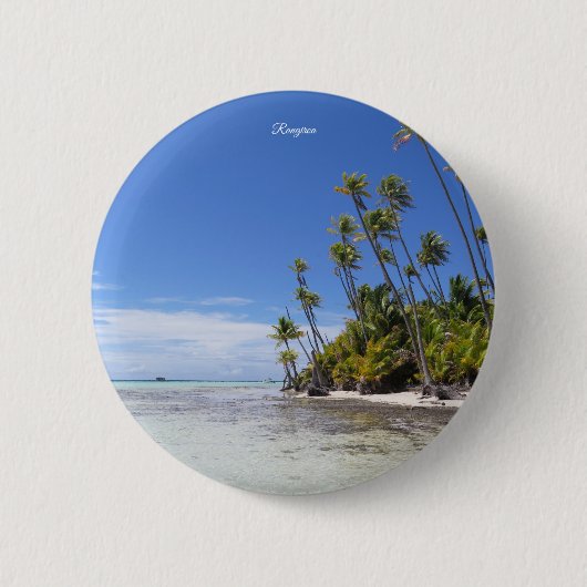 Rangiroa palmbomen ronde button 5,7 cm (Voorkant)
