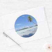 Rangiroa palmbomen ronde sticker (Envelop)