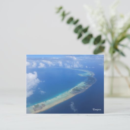 Rangiroa-uitzicht vanaf vliegtuig briefkaart (Staand voorkant)