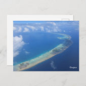 Rangiroa-uitzicht vanaf vliegtuig briefkaart (Voorkant / Achterkant)