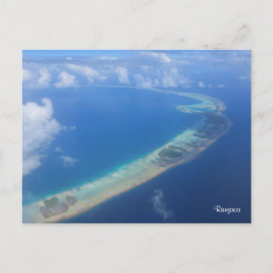 Rangiroa zicht vanuit vliegtuig feestdagenkaart