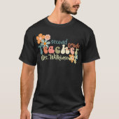 Rangnaam Retro Groovy Terug naar School Teacher T-shirt (Voorkant)