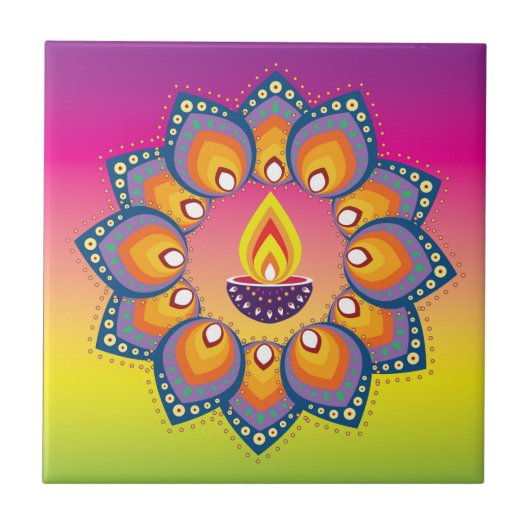 Rangoli 001 tegeltje (Voorkant)