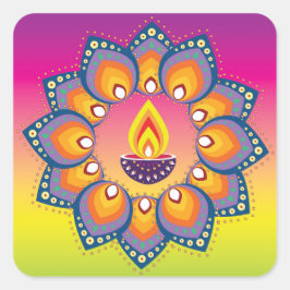 Rangoli 001 vierkante sticker