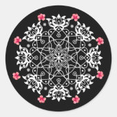Rangoli 002 ronde sticker (Voorkant)