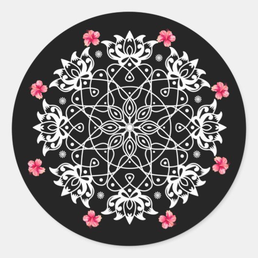 Rangoli 002 ronde sticker (Voorkant)