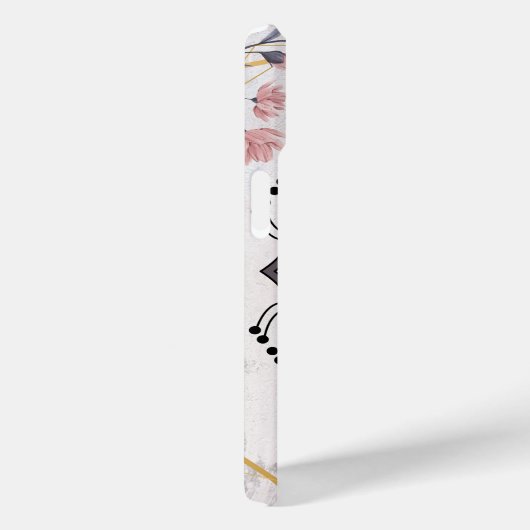 Rangoli Bloemenkunst, Roze en Grijs Kalmerende Har Case-Mate iPhone Case (Achterkant / Rechts)