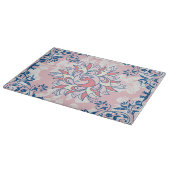 Rangoli bloemkunstwerk, blauw helder leven snijplank (Hoek)