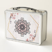 Rangoli Floral Art, roze en grijs Mandala Patroon (Achterkant)