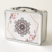 Rangoli Floral Art, roze en grijs Mandala Patroon (Voorkant)