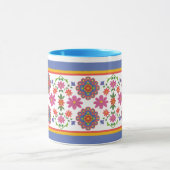  Rangoli Floral Borders Etnische Patroon Mok (Midden)