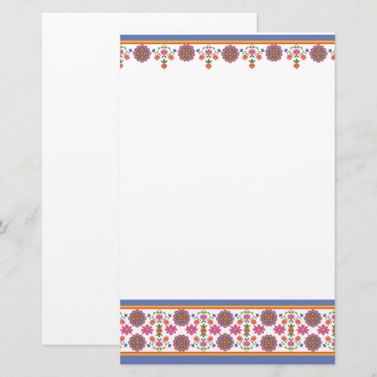  Rangoli Floral Borders Stationery Briefpapier (Voorkant / Achterkant)