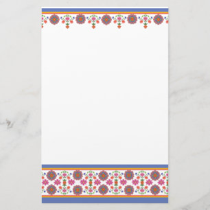 Rangoli Floral Borders Stationery Briefpapier