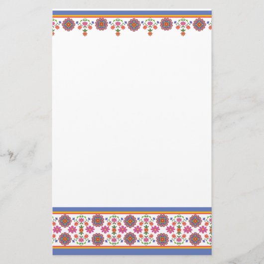  Rangoli Floral Borders Stationery Briefpapier (Voorkant)